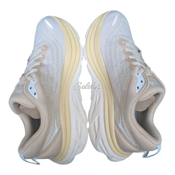 HOKA ONE ONE Bondi 8 Womens 10B Shifting Sand Eggnog Run Walking Comfort Sneaker - Picture 10 of 11